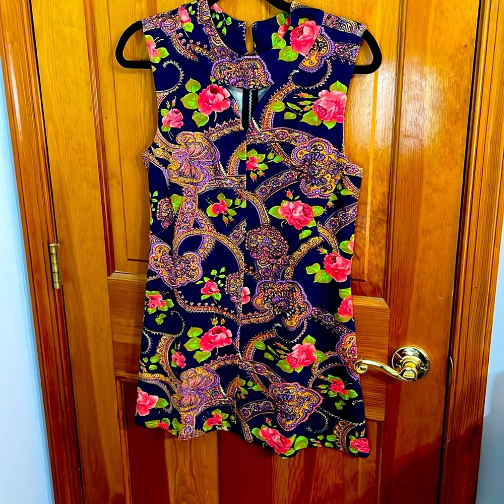 Free People NWOT‎ Retro Vintage-Inspired PaisleyRose Mini Dress/Jumper RARE Smal